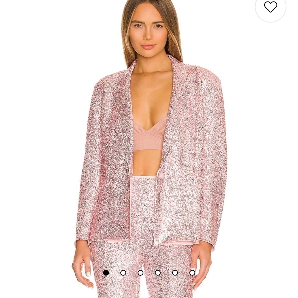 Norma Kamali Pink Sequin Blazer and Sequin Spat Pant